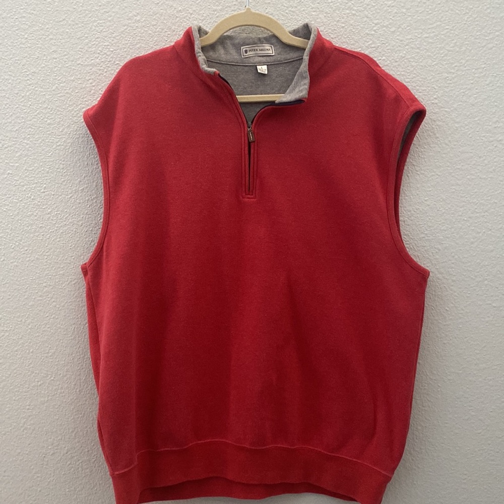 Peter Millar Large sleeveless red vest sweater